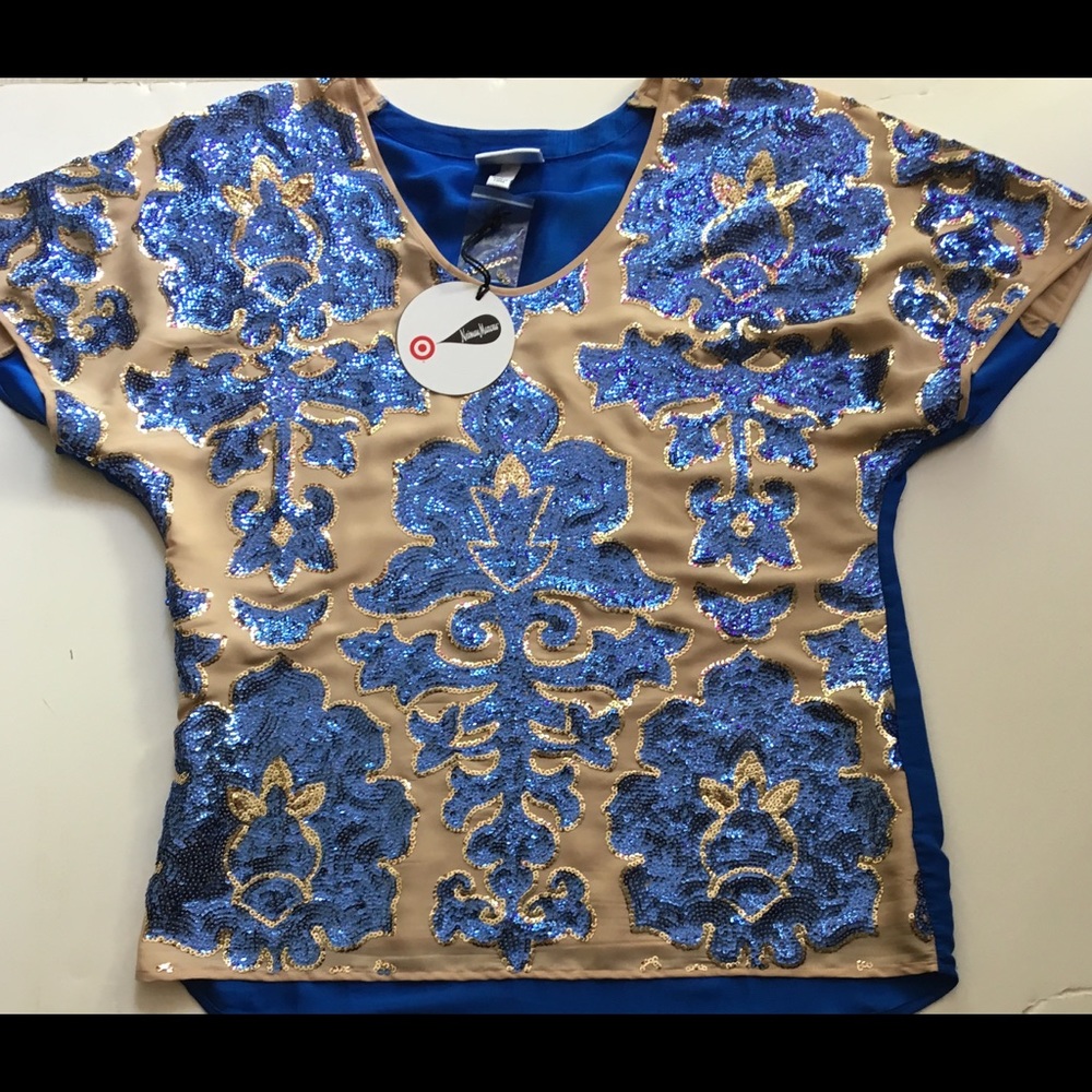 COPY - Royal Blue sequined top